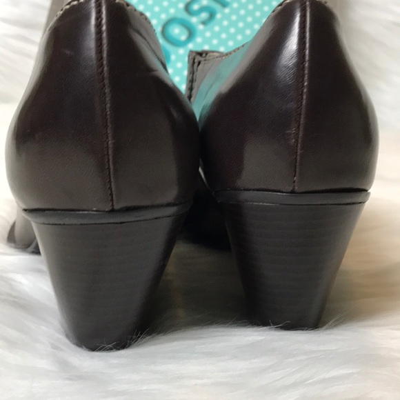 Rampage brown stitched point toe ankle boots sz 8 - Picture 4 of 6